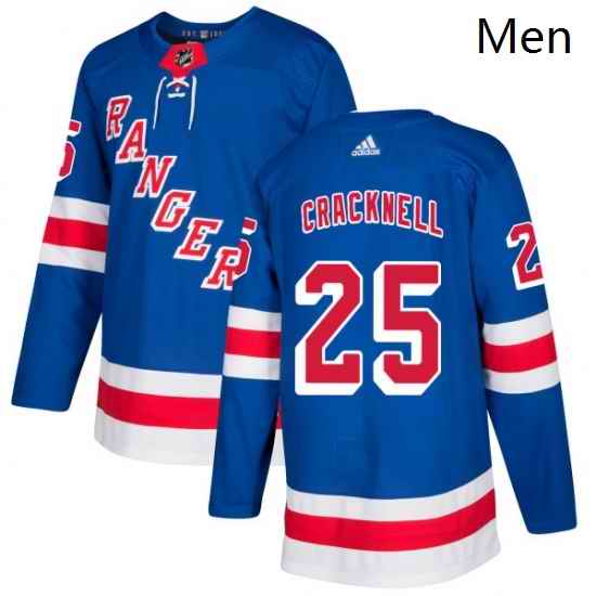 Mens Adidas New York Rangers 25 Adam Cracknell Authentic Royal Blue Home NHL Jersey